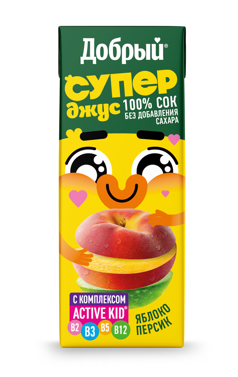 Apple & peach juice "Dobriy" 200ml 