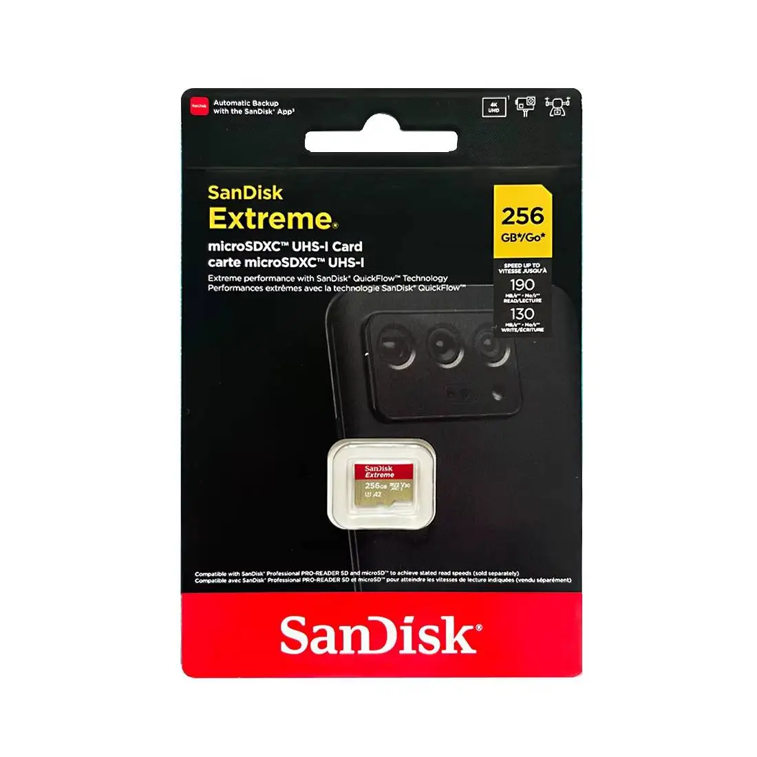 Հիշողության քարտ Sandisk Micro SDXC UHS-I Card 256GB Exreme 190Mb/S