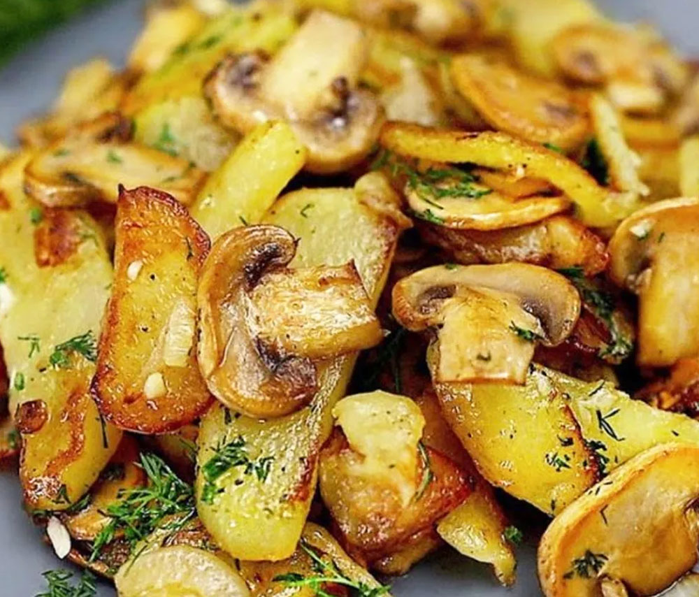 Տապակած սունկ կարտոֆիլով