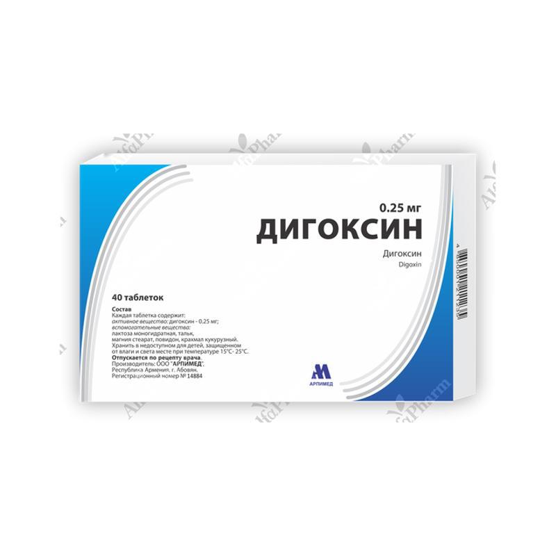 Дигоксин таб.  0.25мг х 40