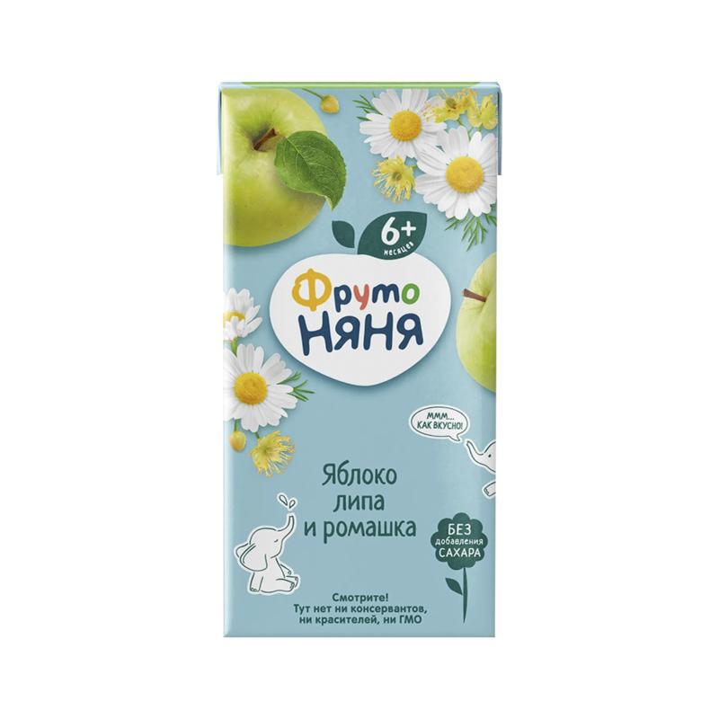 Juice drink "Fruto Nyanya" apple, linden and chamomile, sugar free 6m