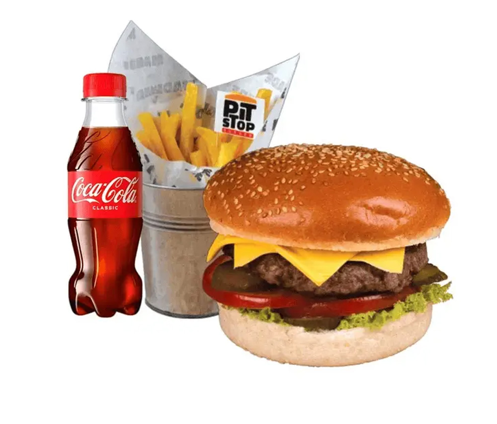 American Burger With Cheese Combo