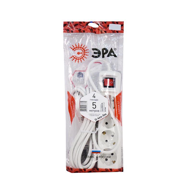 Удлинитель Эра с вык. 4роз. 5м