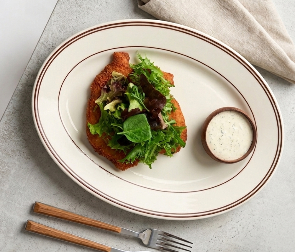 Куриный шницель с микс-салатом