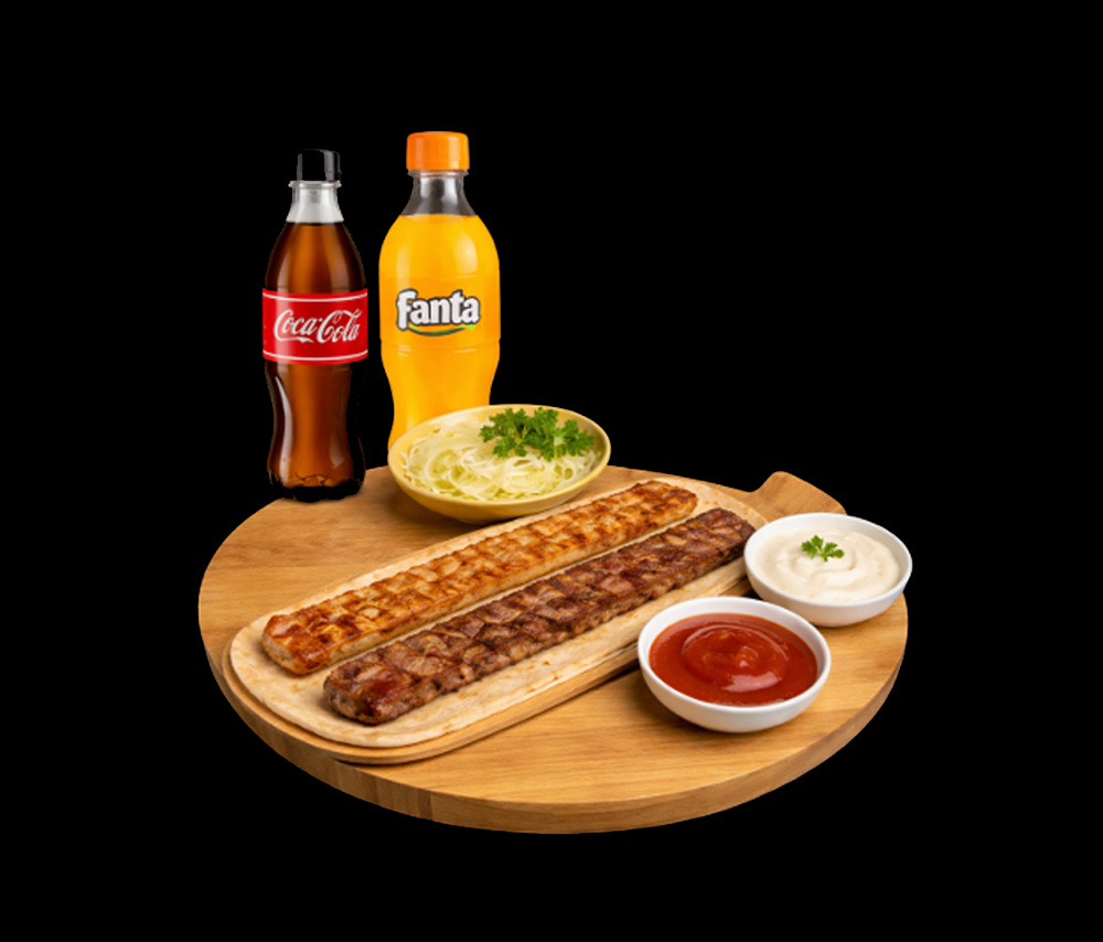 Տավարի և հավի քեբաբներ, Կոկա-Կոլա, Ֆանտա