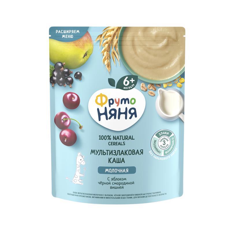 Բազմահացահատիկային կաթնային շիլա «Ֆրուտո Նյանյա» խնձոր, սև հաղարջ և բալ