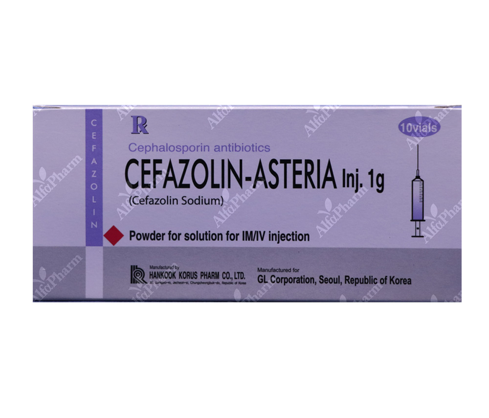 Cefazolin-Asteria 1.0 intravenously, intramuscularly