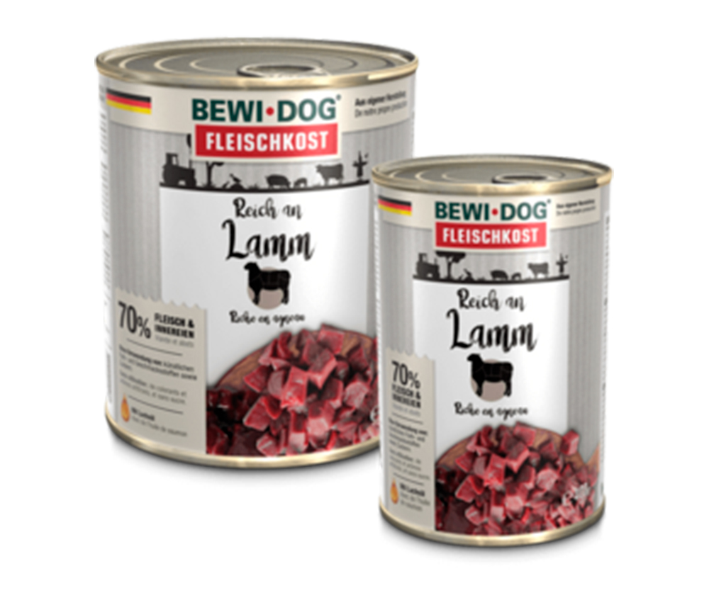 Wet food for dogs BEWI DOG rich in lamb 800 g 