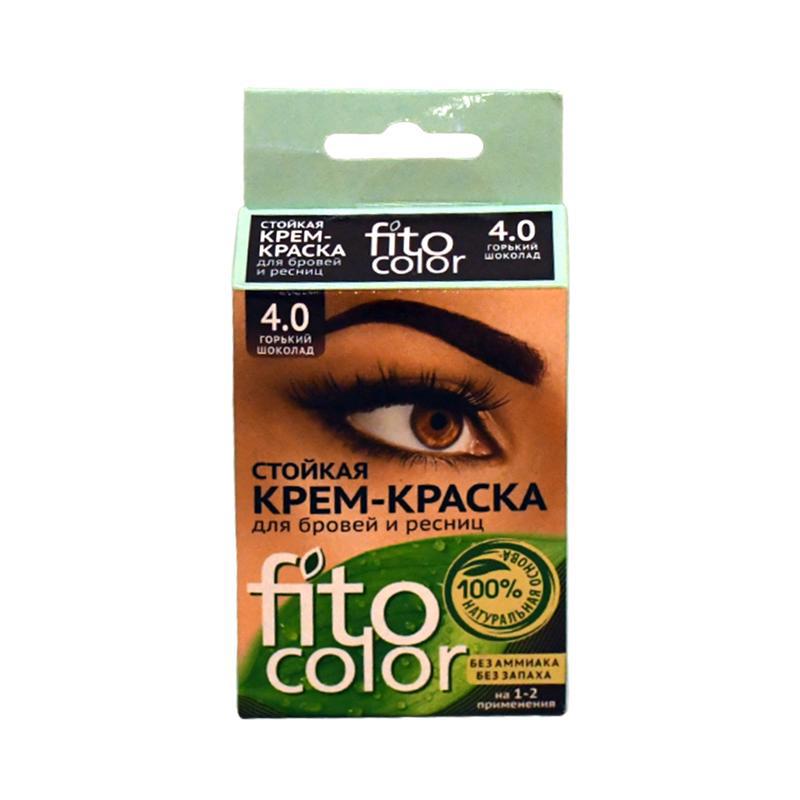 Eyebrows and eyelashes cream-dye "Fito" bitter chocolate