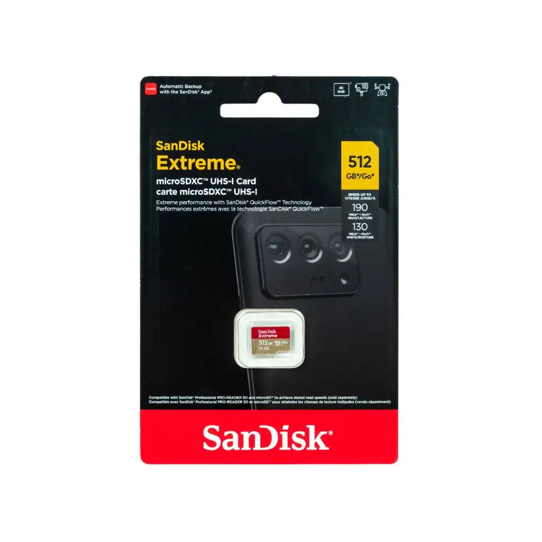 Հիշողության քարտ Sandisk Micro SDXC UHS-I Card 512GB Extreme 190Mb/S