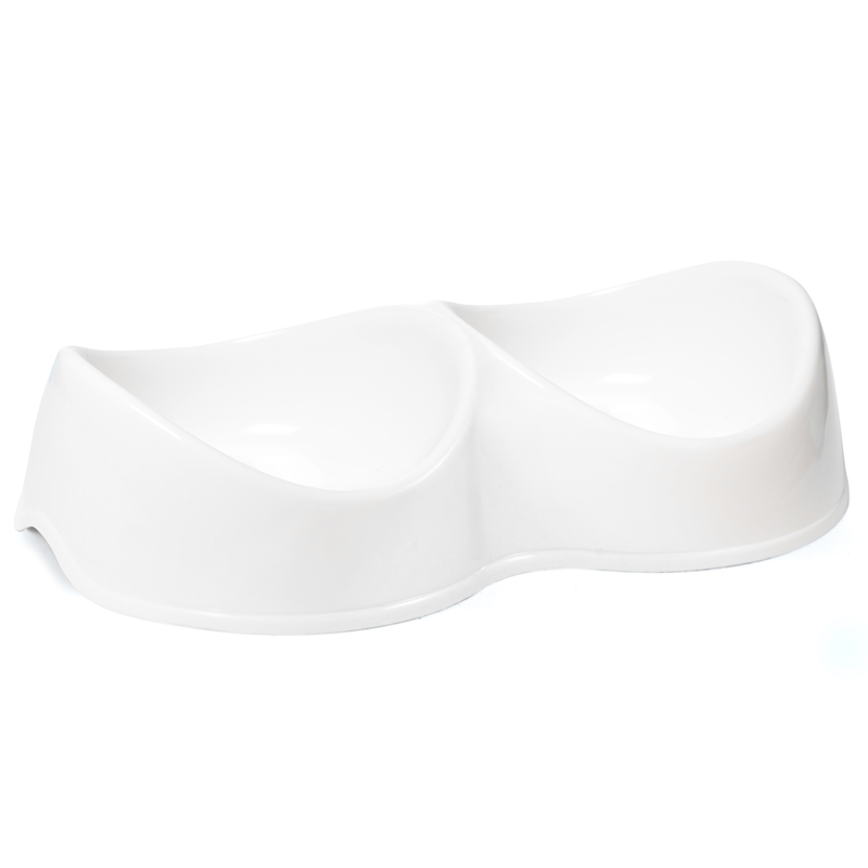 Gamma Миска пластиковая двойная Инь Ян, белая, 2 x 0.2л