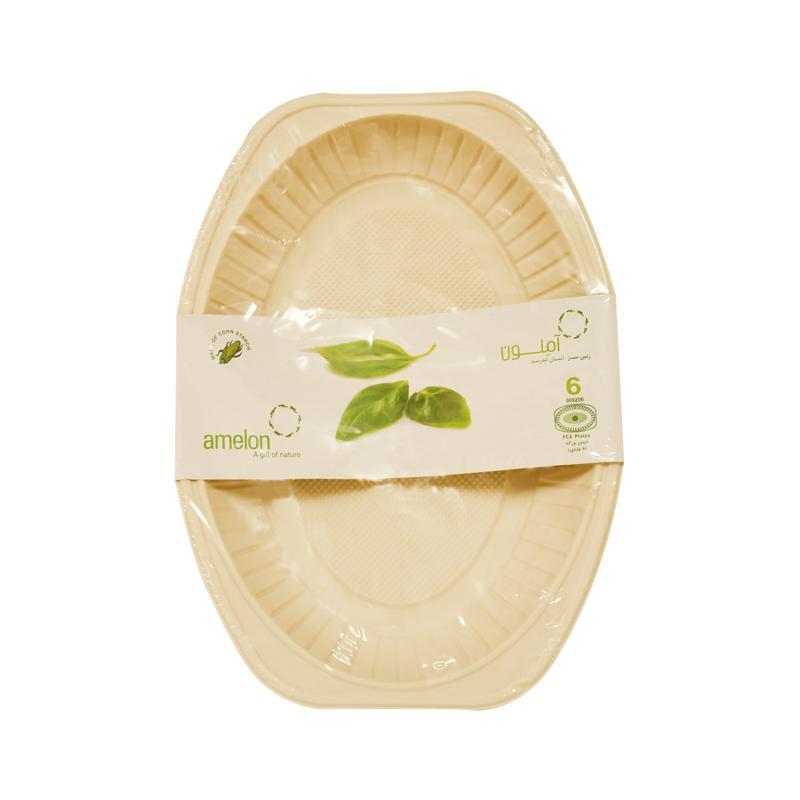 Oval disposable plates "Amelon" 35cm 6pcs 009206