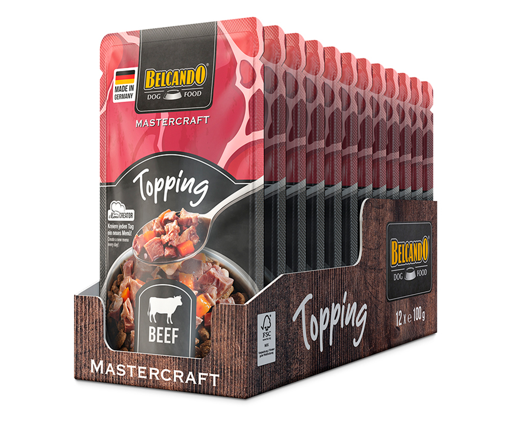 Wet food for dogs MASTERCRAFT Topping Beef 100 g