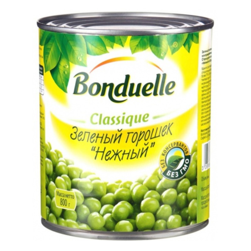 Зеленый горох  "Bonduelle Delicate" 800г 