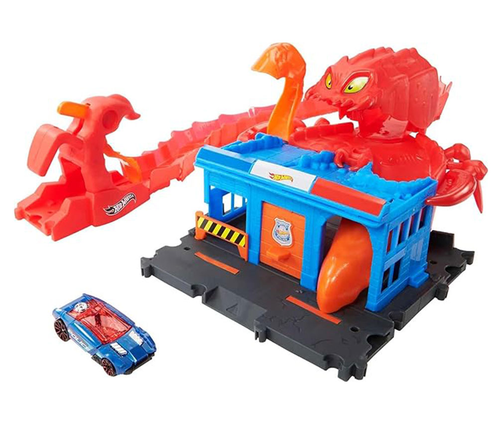 Hot Wheels Toy Car Track Set City Scorpion Flex Attack