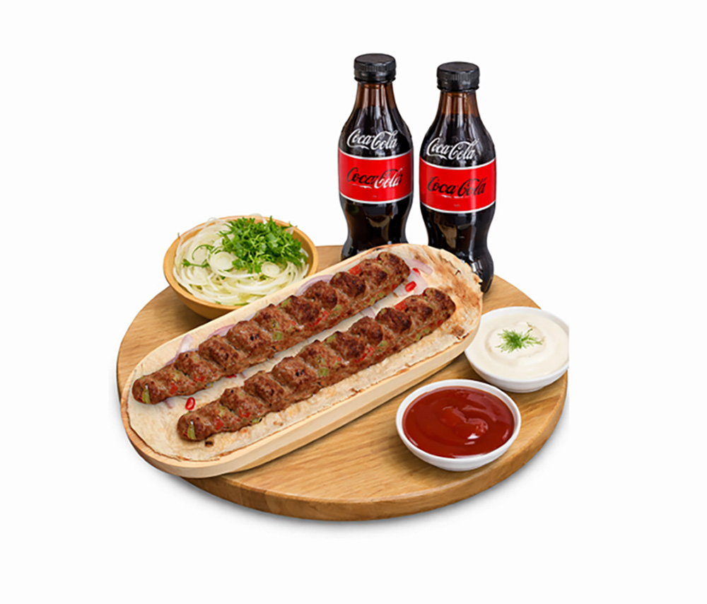 Տավարի քեբաբ + Կոկա-Կոլա