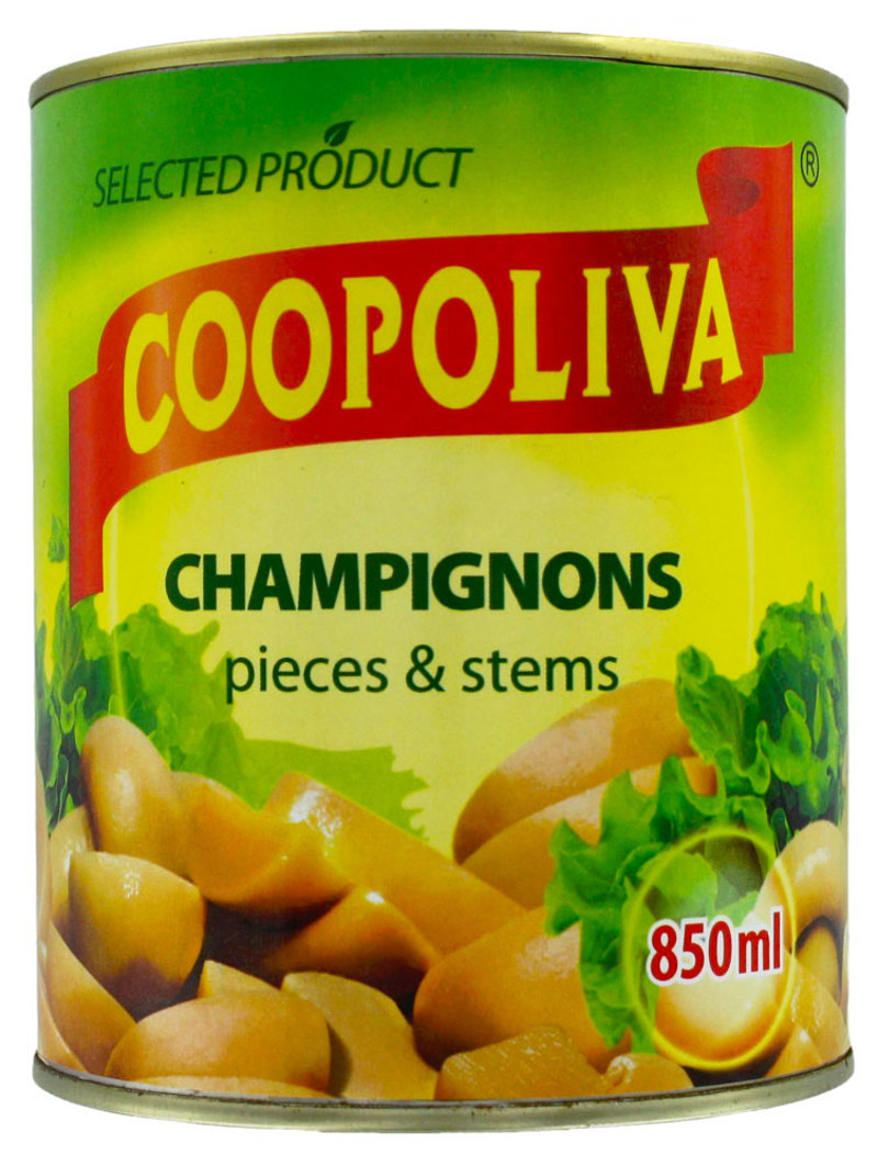 Շամպինյոն մարինացված կտրատած "Coopoliva" 800գ