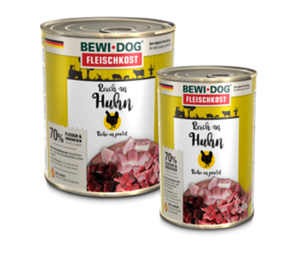 Wet food for dogs BEWI DOG rich in chicken 800 g