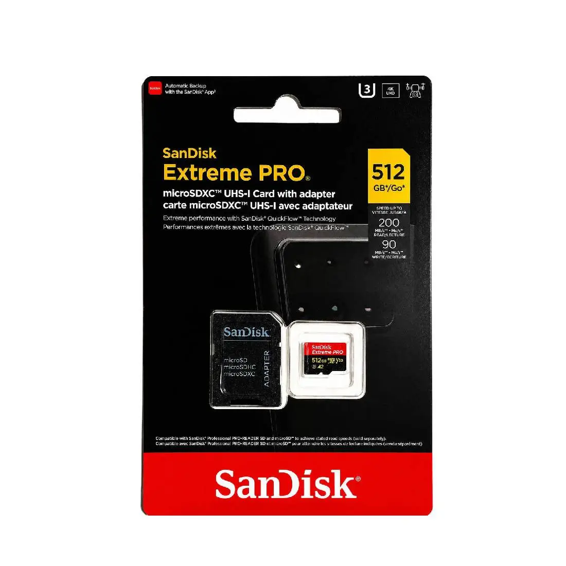 Հիշողության քարտ Sandisk Extreme Pro 512gb MicroSDXC UHS-I 200MB/S