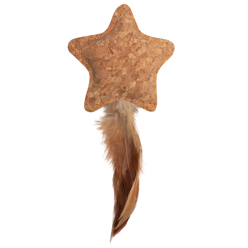 Triol Cork cat toy "Star with feathers", 80/150 mm