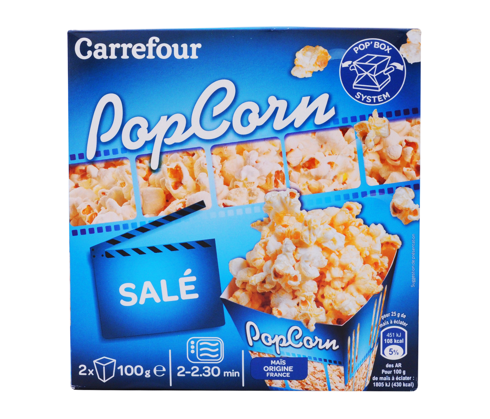 Carrefour Popcorn Salé 2 x 100 g