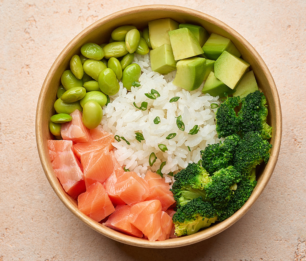 Poke with salmon