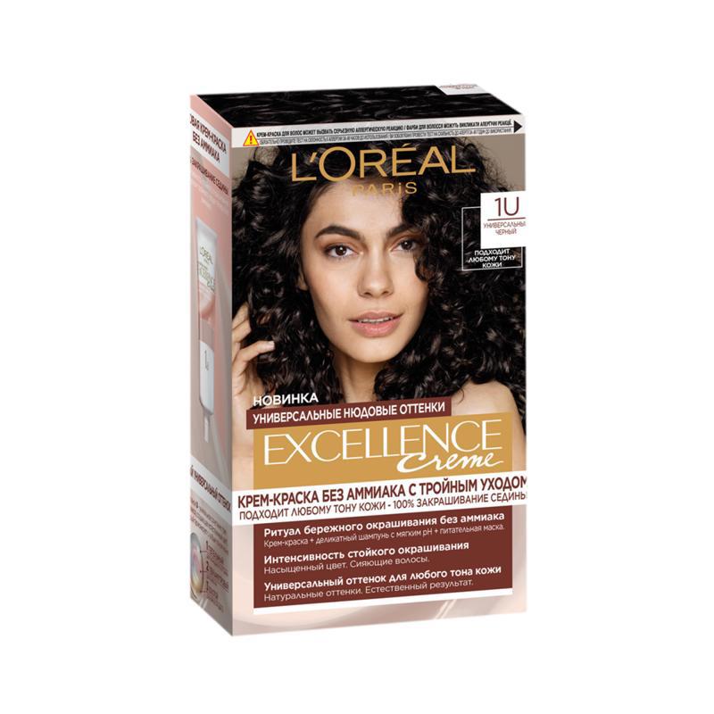 Hair dye "L'Oreal" Excellence 1U black