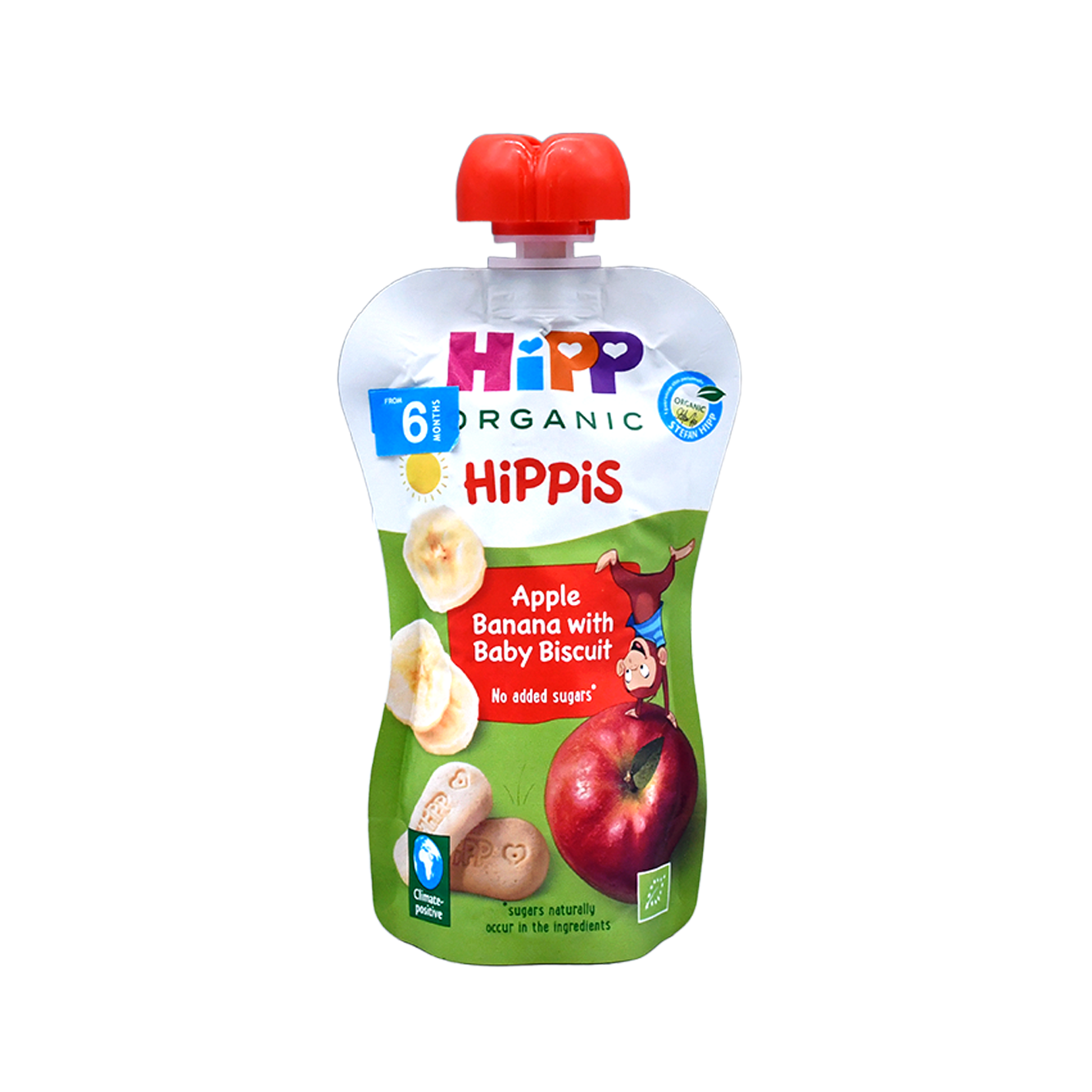 Puree "Hipp" apple-banana-biscuit, gluten and sugar free 6m 100g