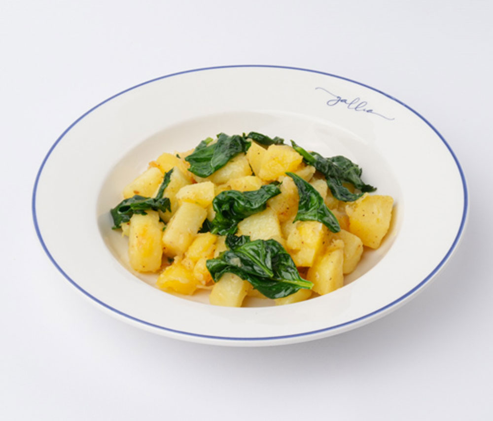 Potatoes with spinach