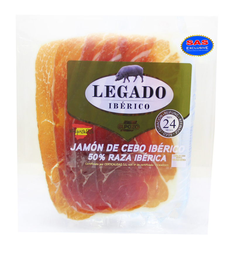 Cured sliced jamon "Elpozo Iberico Legado" 60g