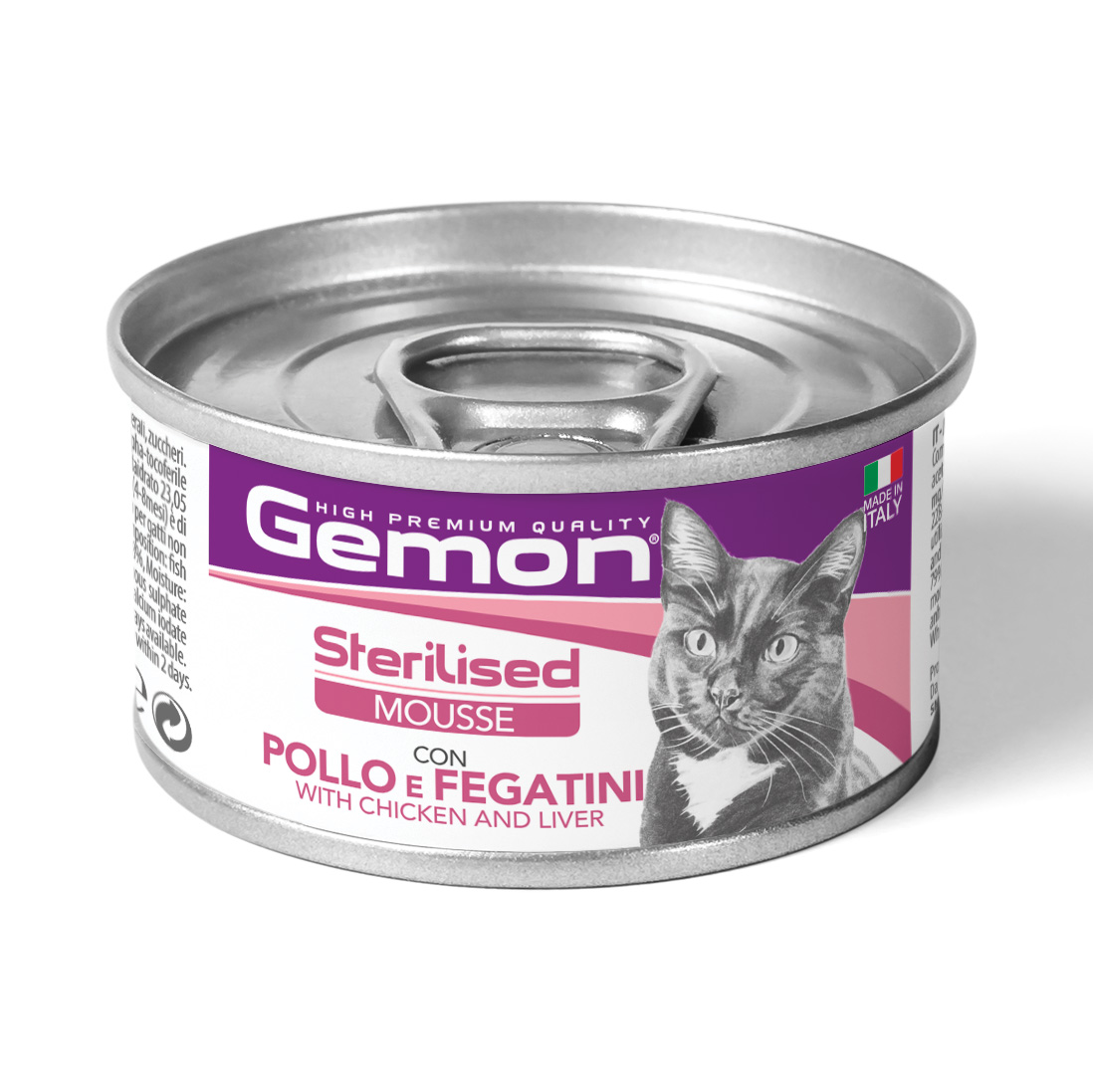 Gemon Sterilized Mousse Wet food with chicken and liver for cats, 85 g