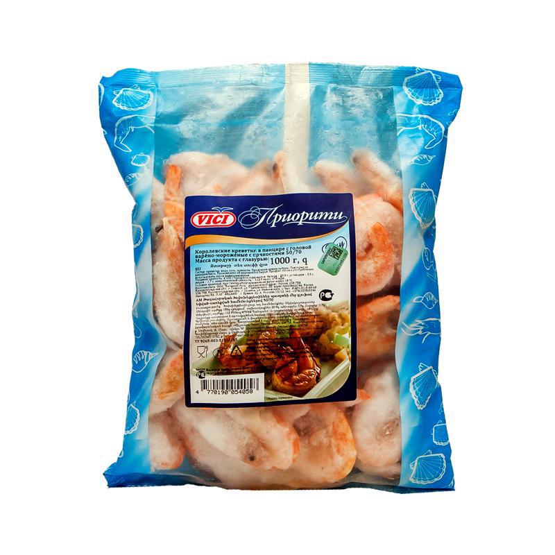 Креветки кор. в панц. 50/70 Vici 1кг