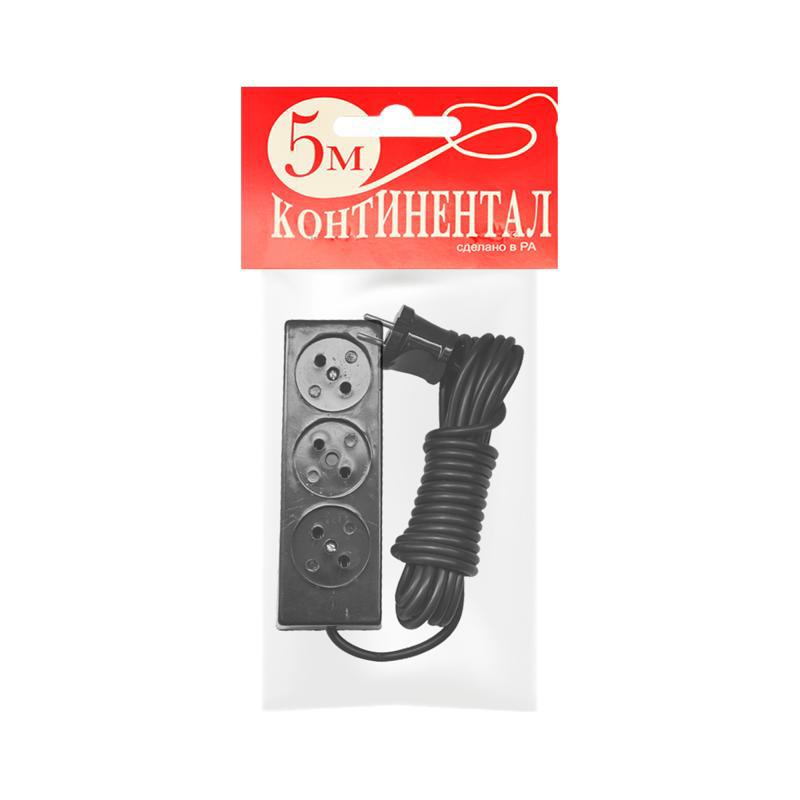 Удлинитель Континентал 3роз.5м чер.20-15
