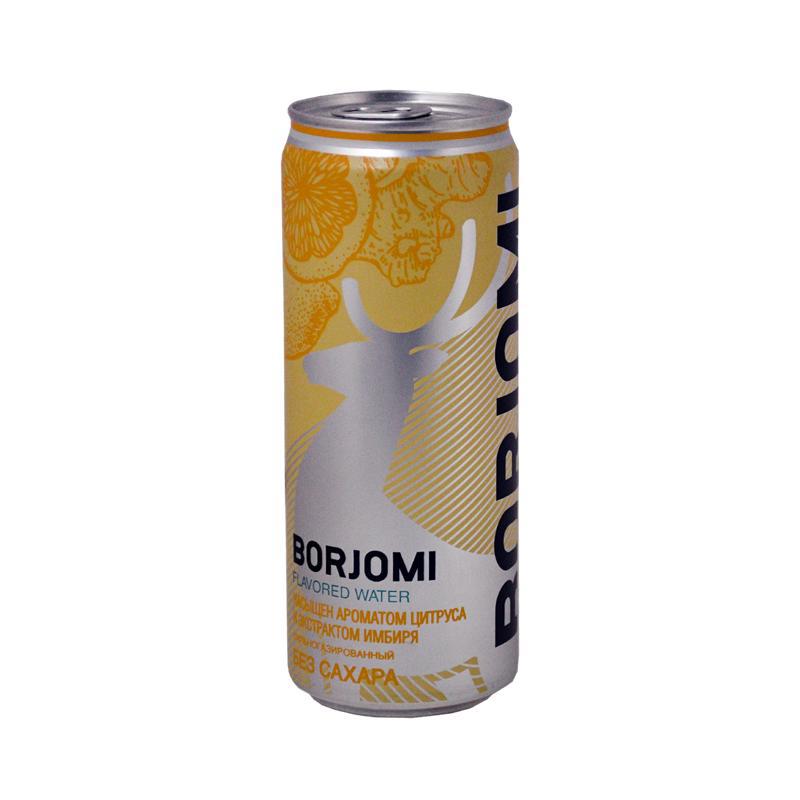 Mineral water "Borjomi" citrus and ginger, sugar free (can) 0.33l