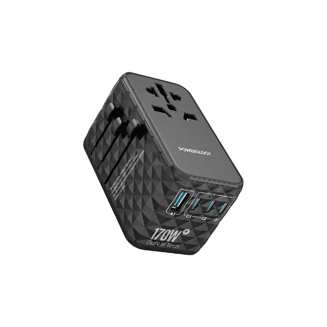 Լիցքավորիչ Powerology 4port Fast Charging+AC GaN PD170W*3 PWCUQC042