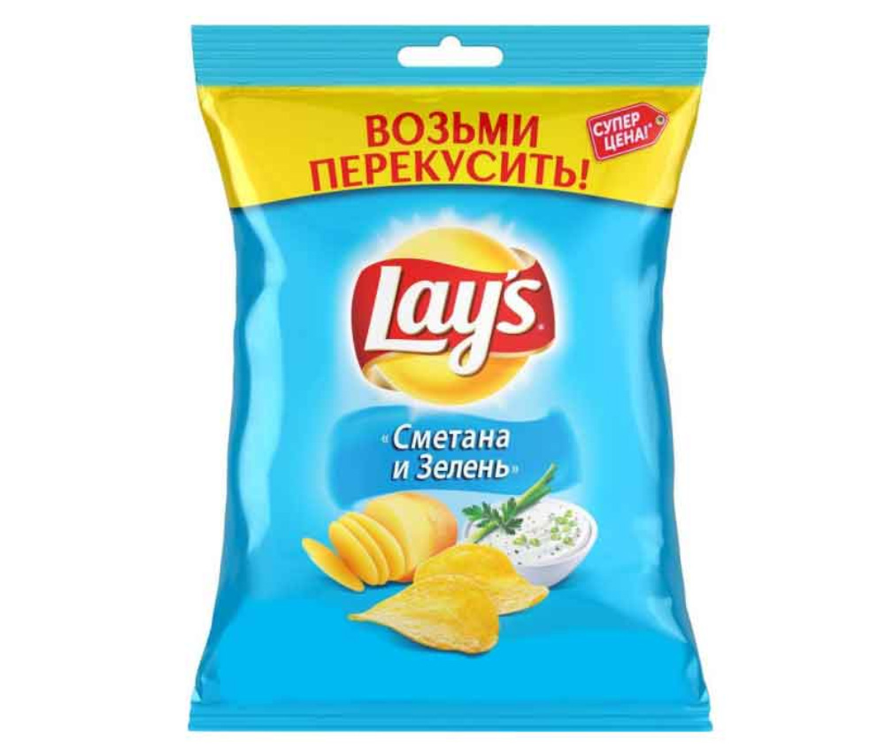 Чипсы lay сметана и зелень