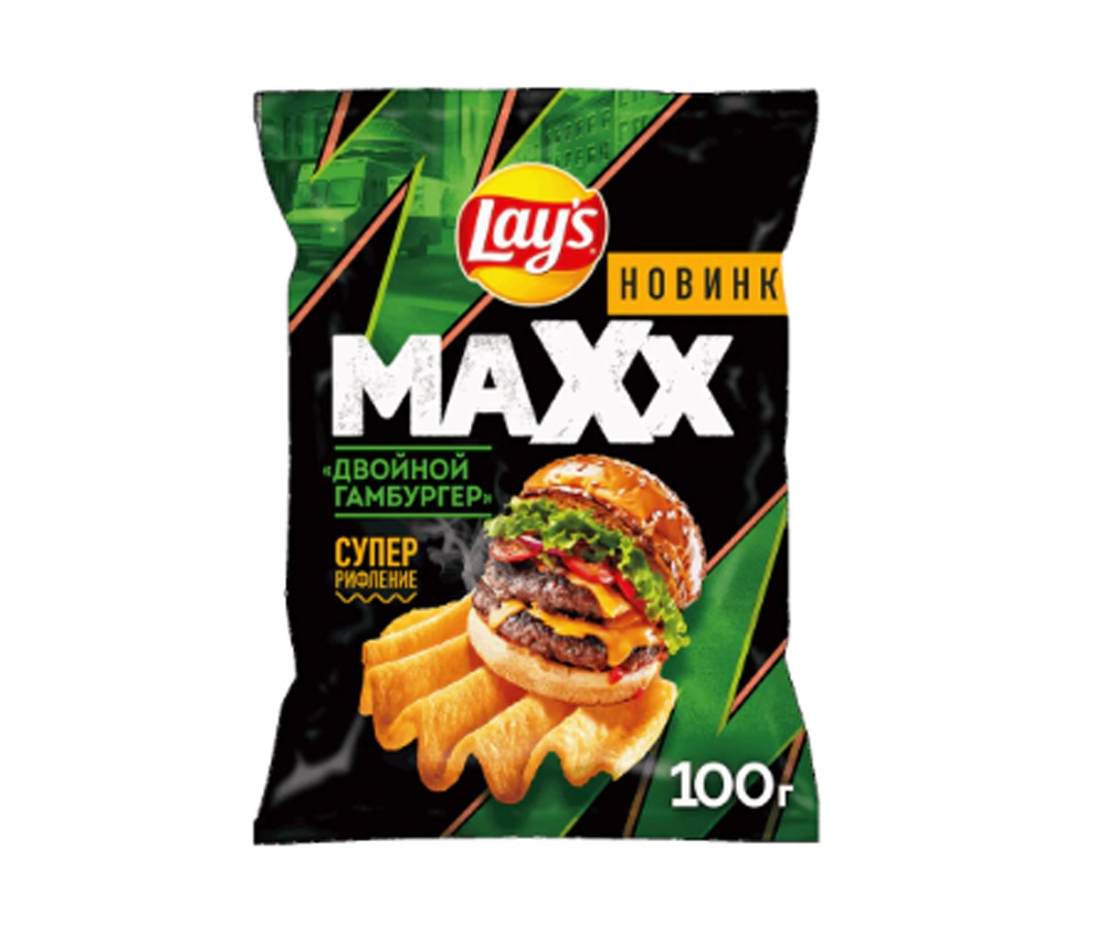 Чипсы Лейс Макс двойной гамбургер 100г