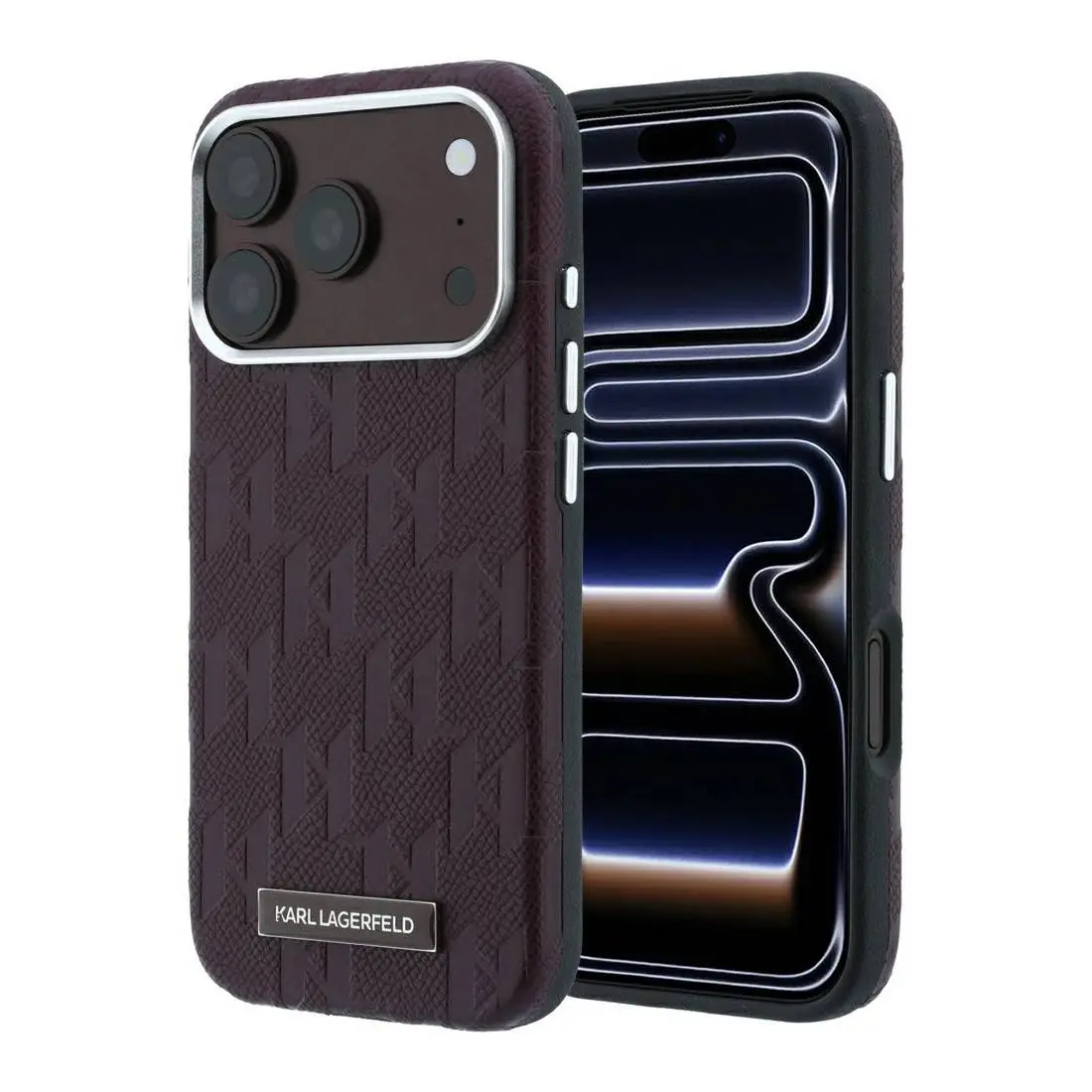 Պատյան iPhone 18 Pro Max Karl Lagerfeld HC MagSafe  Grained Leather Hard Mono Resin Logo