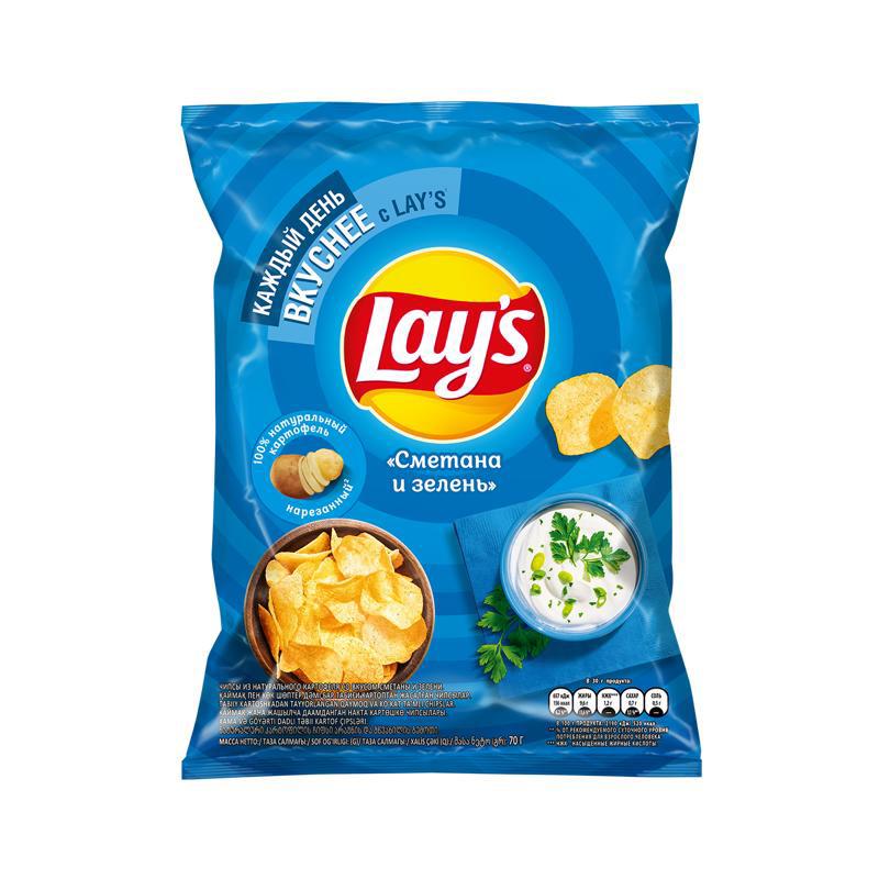 Chips "Lays" sour cream and greens 70g