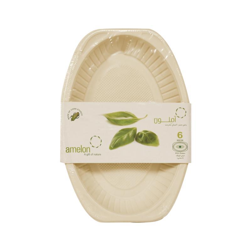Oval disposable plates "Amelon" 29cm 6pcs 009106