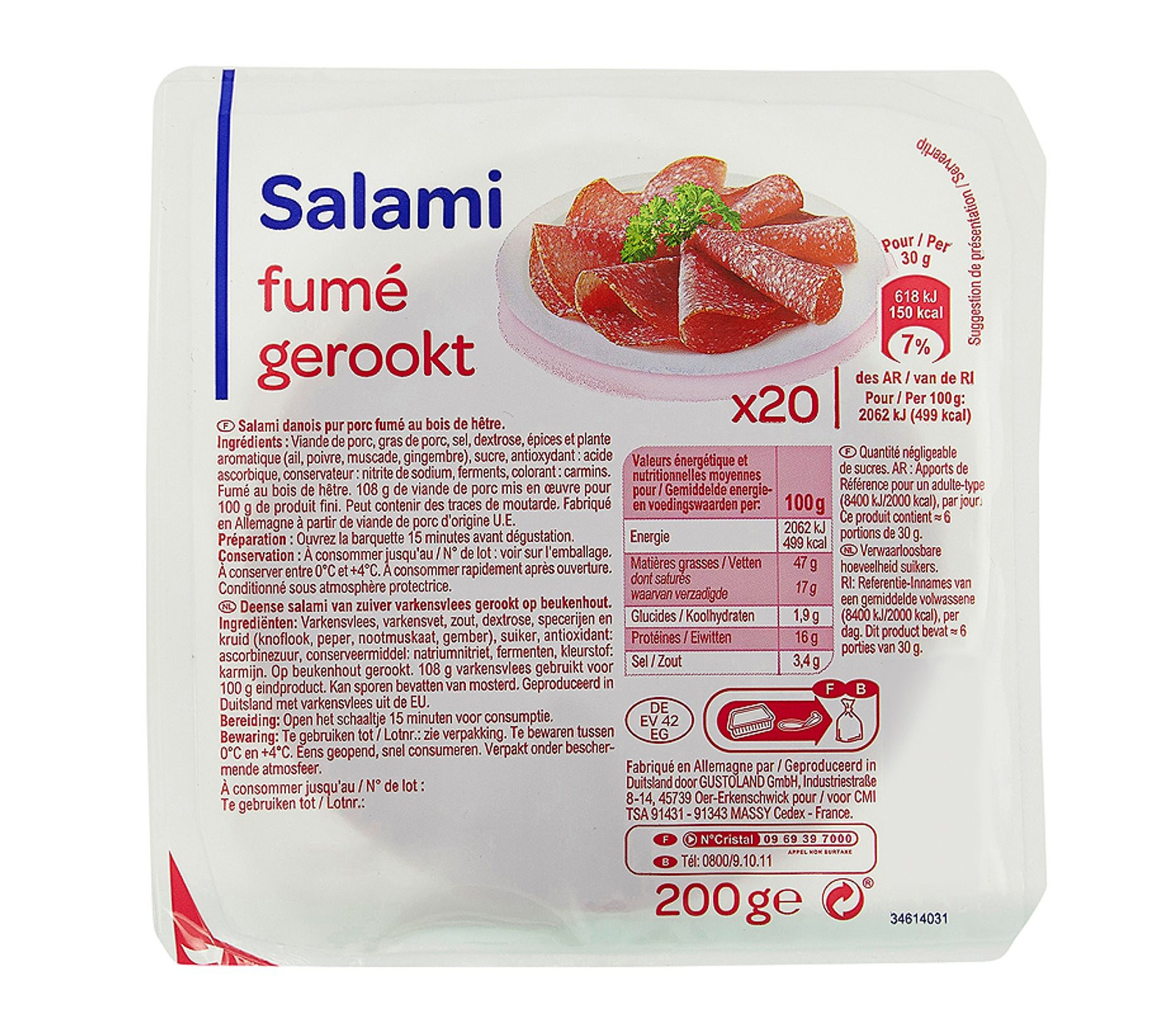 Don® White Hungarian Salami Chub 200g 200g