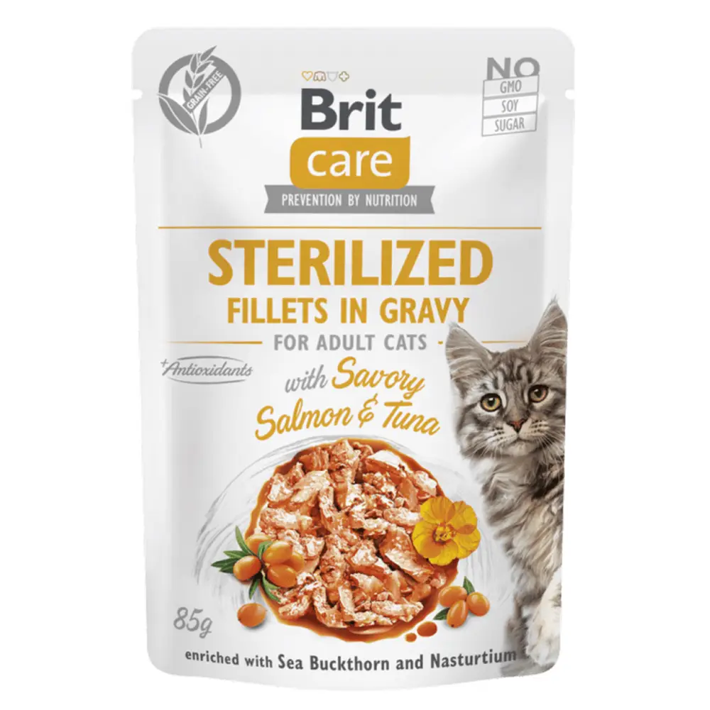 Brit սոուս / Brit care Salmon & Tuna in gravy for sterilized 85g