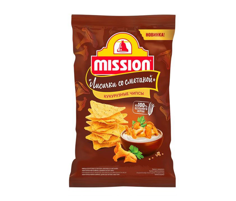 Кукурузные чипсы Mission со вкусом сметаны и грибов 150г