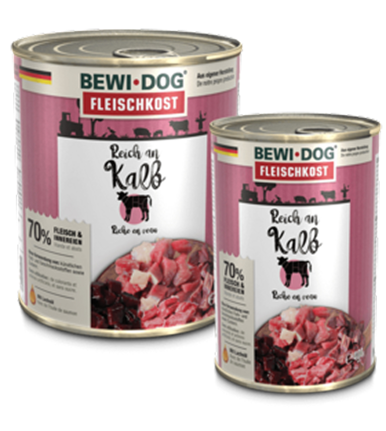 Wet food for dogs BEWI DOG rich in veal 800 g