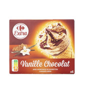 Ice Cream Cone Vanilla Chocolate Carrefour Extra X6