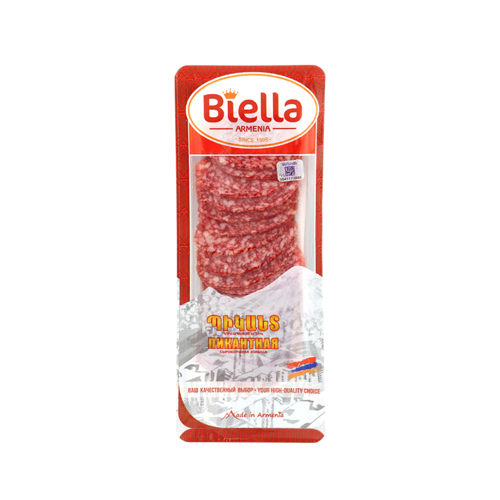Raw-smoked sausage piquant "Biella" sliced 80g