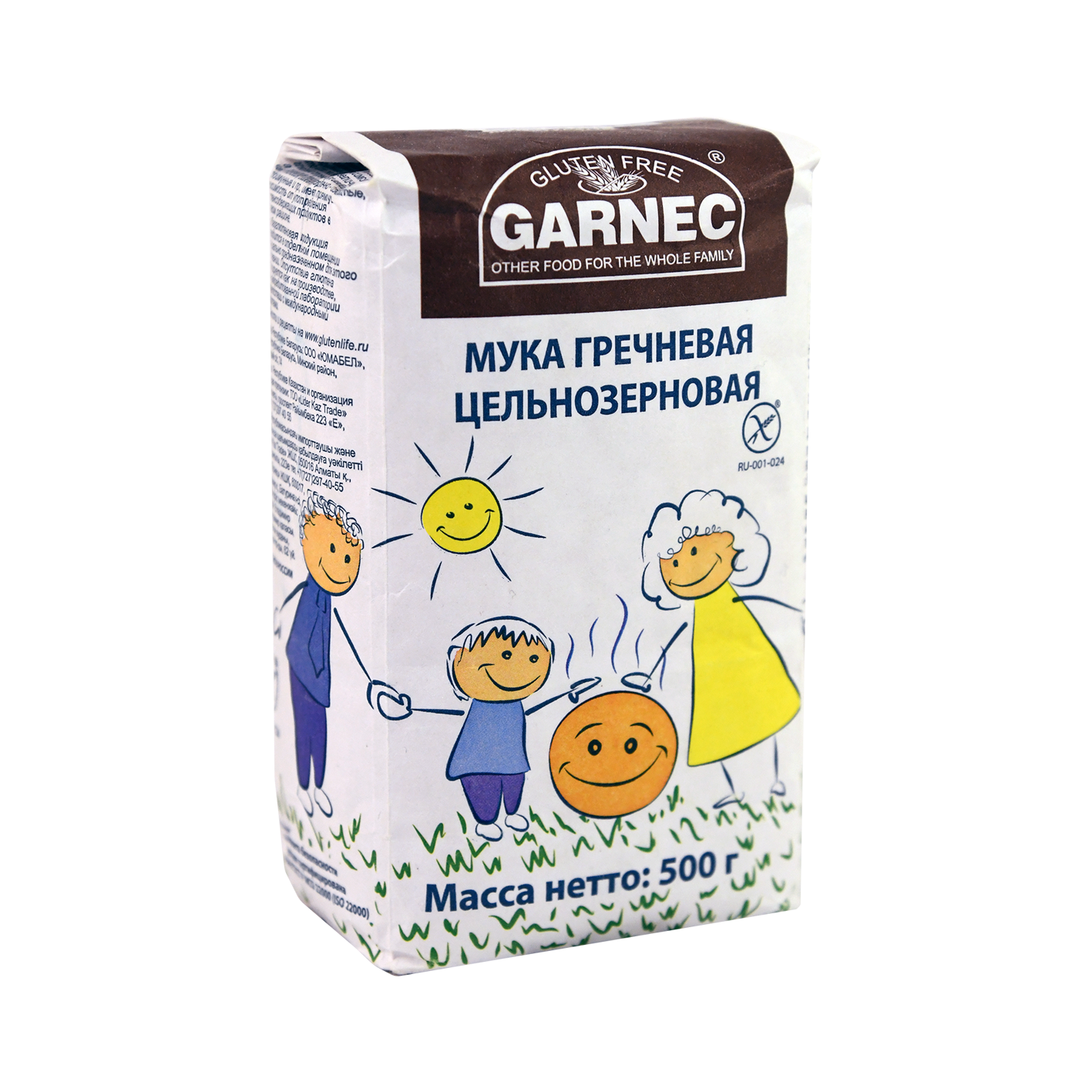 Мука "Garnec" гречневая цельн․ б/г 500г