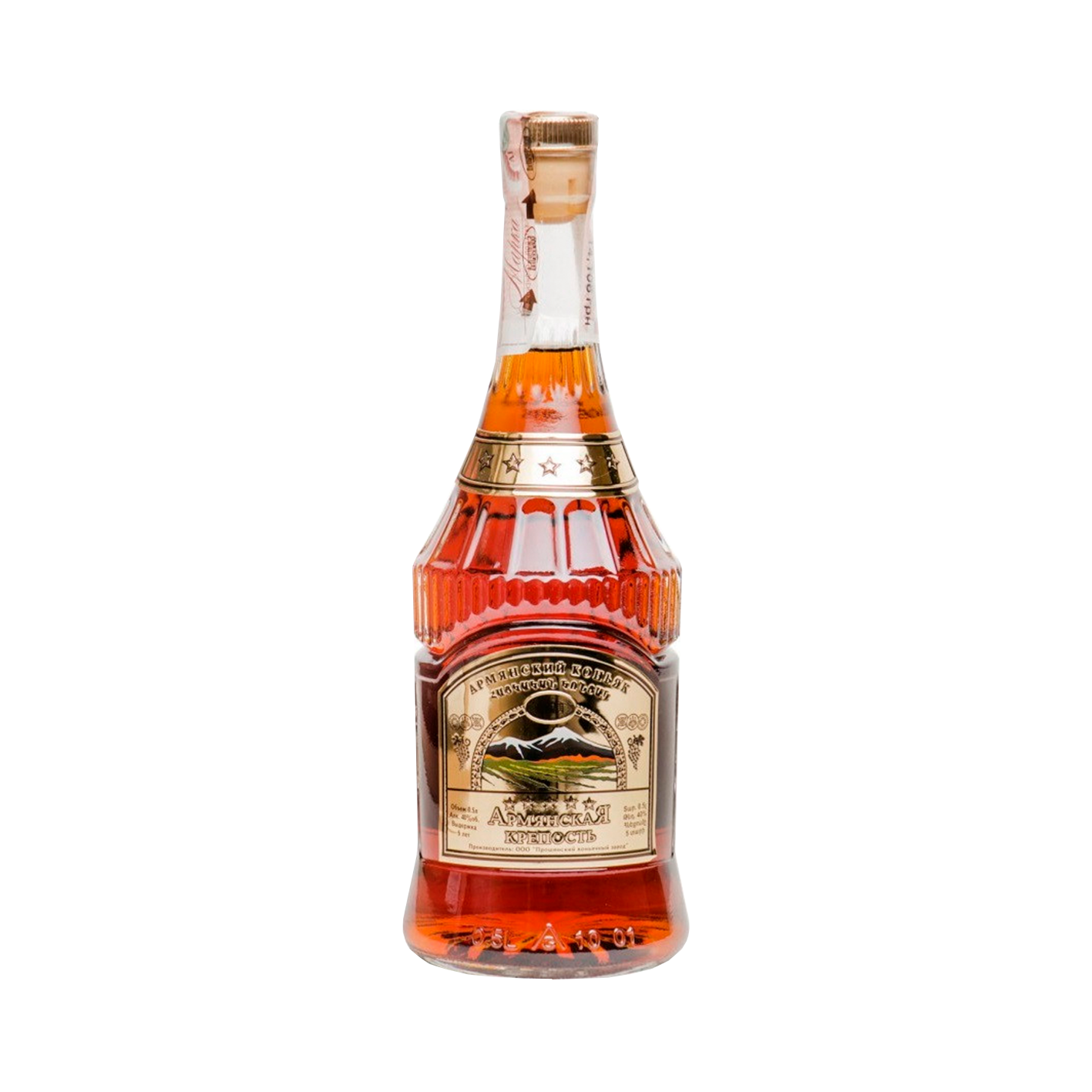 Коньяк Армянская Крепость 5л (кор.) 0.5л