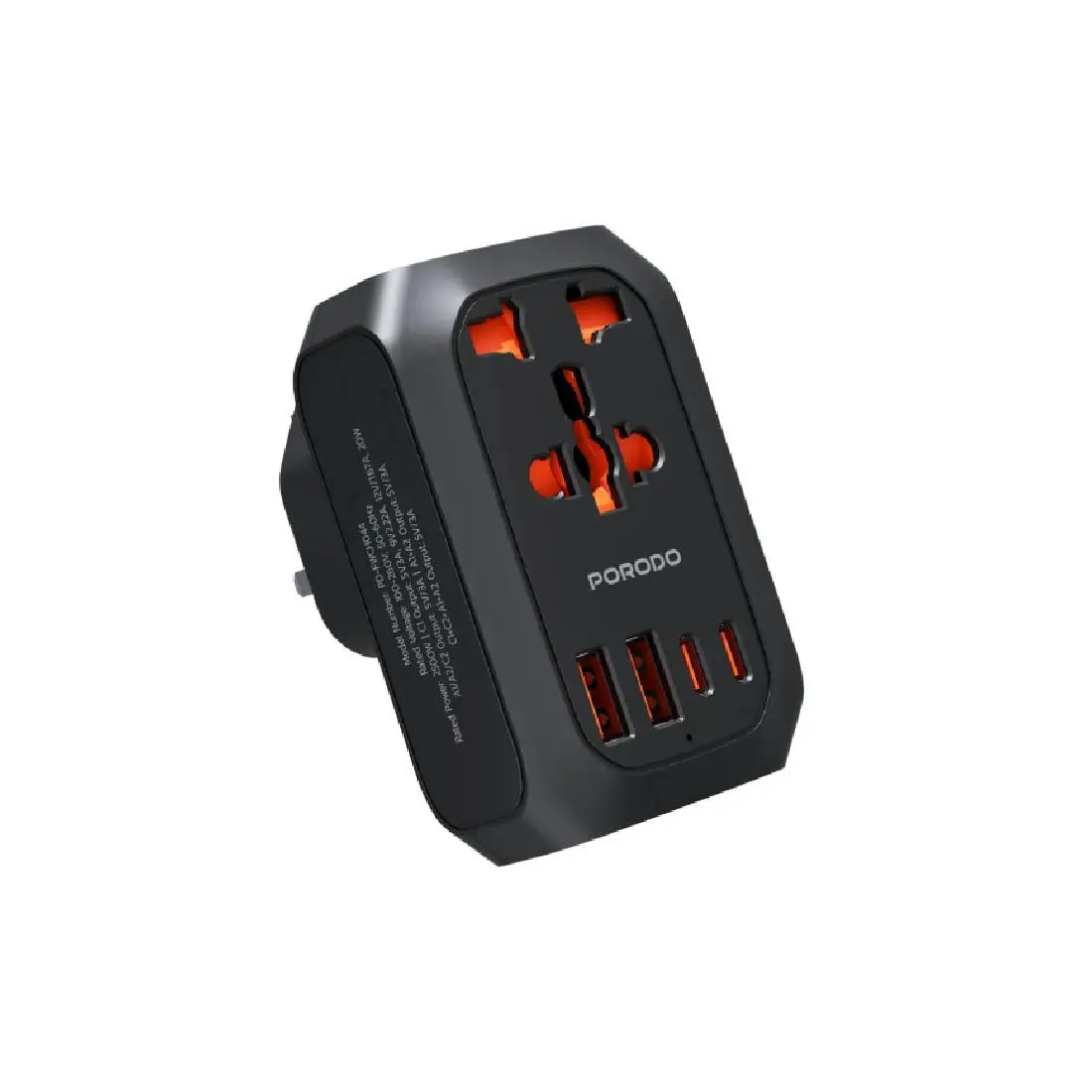 Լիցքավորիչ Porodo 2500W EU Pin Travel Adapter PD-FWCH044EU