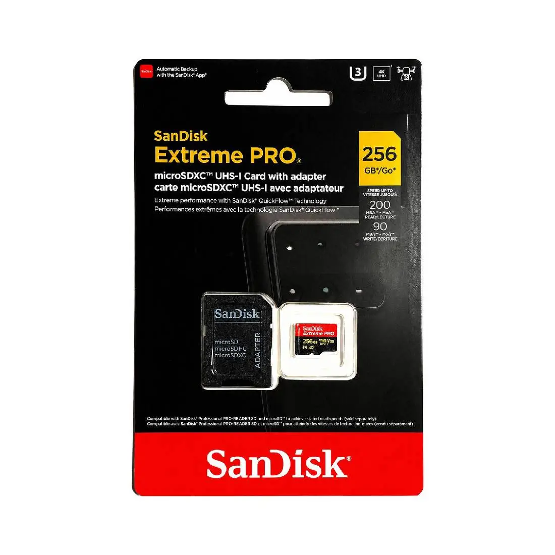 Հիշողության քարտ Sandisk Extreme Pro 256gb MicroSDXC UHS-I aspt. 200Mb/S
